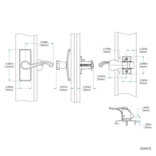 Poignée assortie pour porte-moustiquaire et contre-porte Ideal Security noir mat