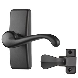 Poignée assortie pour porte-moustiquaire et contre-porte Ideal Security noir mat