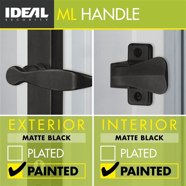 Ideal Security Matte Black Screen/Storm Door Matching Handleset