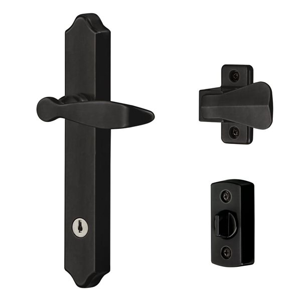 Ideal Security Matte Black Screen/Storm Door Matching Handleset