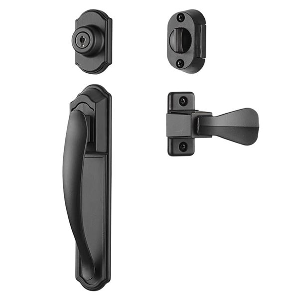 Ideal Security Matte Black Screen/Storm Door Matching Handleset