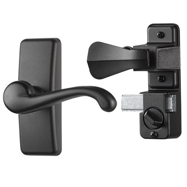 Poignée assortie pour porte-moustiquaire et contre-porte Ideal Security noir mat