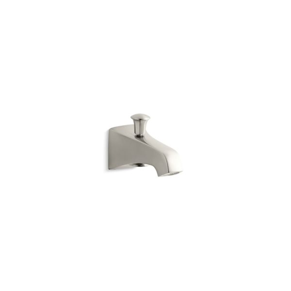 KOHLER Memoirs Stately Wall-Mount 6-in Brushed Nickel Bathtub Spout With Diverter