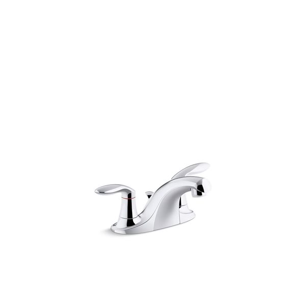 KOHLER Coralais Polished Chrome Two-Handle 4-in Centerset Bathroom Sink Faucet with Pop-up Drain