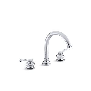 KOHLER Fairfax Polished Chrome Two-Handle Deck Mount Roman Bathtub Faucet