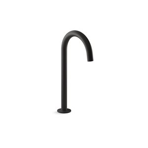 KOHLER Components Matte Black Widespread Gooseneck Bathroom Sink Faucet Tube Spout with Drain