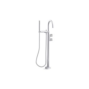 KOHLER Components Polished Chrome Two-Handle High-Arc Freestanding Bathtub Faucet and Hand Shower