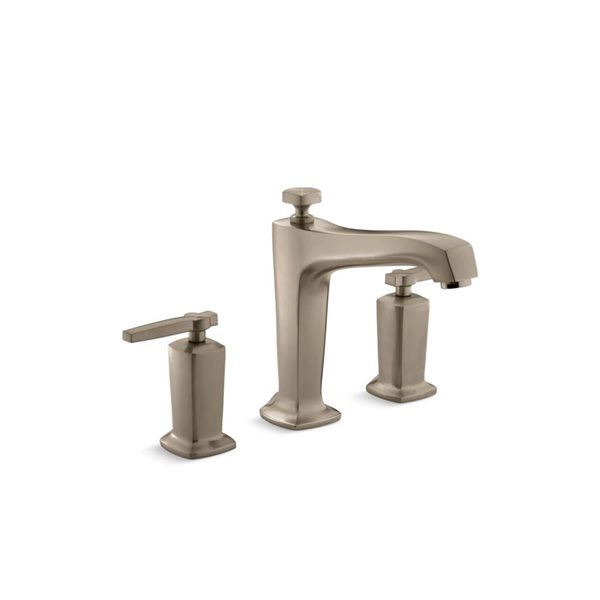 KOHLER Margaux Vibrant Brushed Bronze Two-Handle Deck Mount Roman Bathtub Faucet