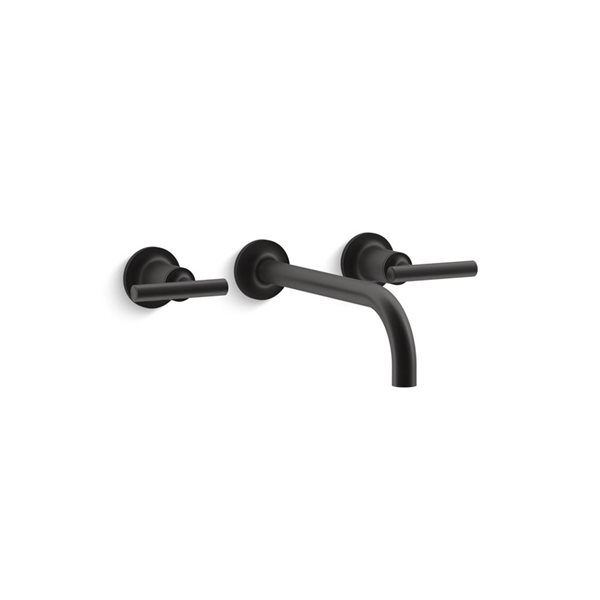 KOHLER Coralais Matte Black Two Handle Wall Mount Widespread Bathroom   332013894 MainImage 001 L 