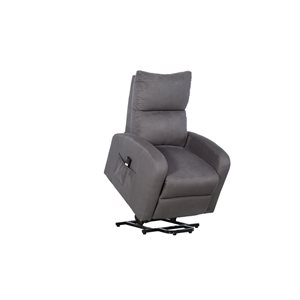 Fauteuil inclinable motorisé en lin gris fumé Lumos d'HomeTrend