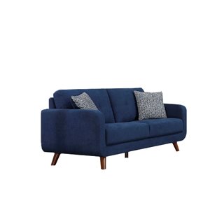 Causeuse milieu du siècle Noma en polyester bleu lapis HomeTrend