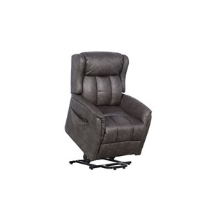 Fauteuil inclinable motorisé en microfibre gris taupe Oscar d'HomeTrend