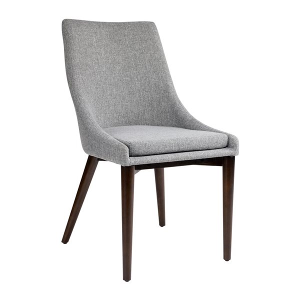 Chaise à cadre en bois expresso Fillmore contemporaine d'HomeTrend et siège rembourrée en polyester gris