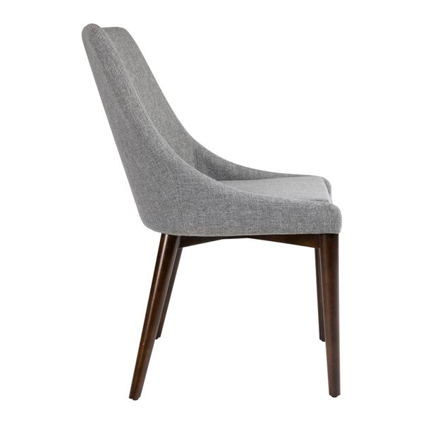 Chaise à cadre en bois expresso Fillmore contemporaine d'HomeTrend et siège rembourrée en polyester gris