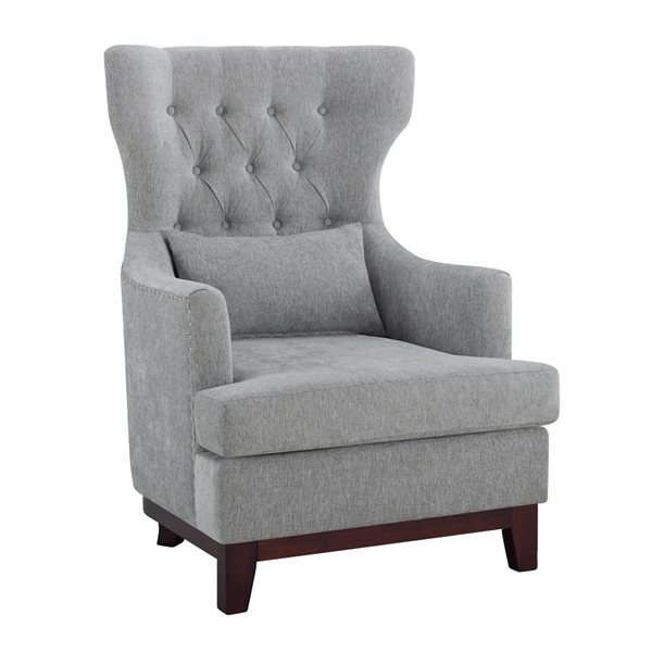 HomeTrend Adriano Midcentury Light Grey Polyester Accent Chair