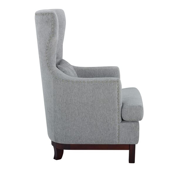HomeTrend Adriano Midcentury Light Grey Polyester Accent Chair