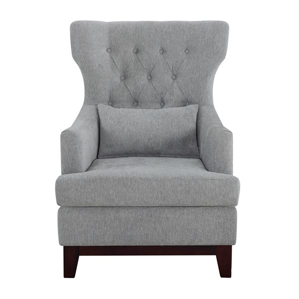 HomeTrend Adriano Midcentury Light Grey Polyester Accent Chair