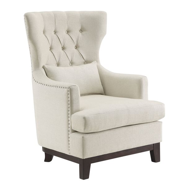 HomeTrend Adriano Midcentury Beige Polyester Accent Chair