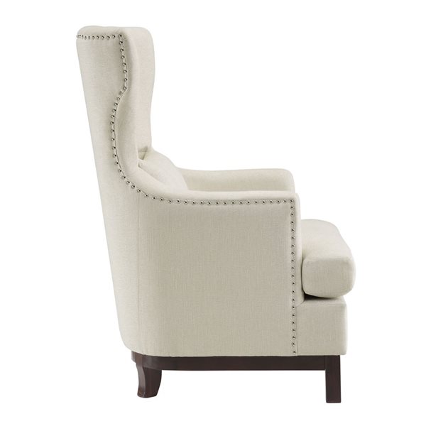 HomeTrend Adriano Midcentury Beige Polyester Accent Chair