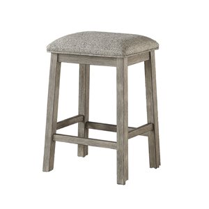 HomeTrend Palmer Grey Counter Height (22 to 26 in) 2 Upholstered Bar Stool Set