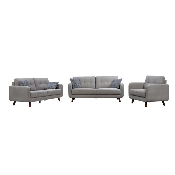 HomeTrend 3piece Noma Cement Grey Living Room Set 9591GYSLC RONA