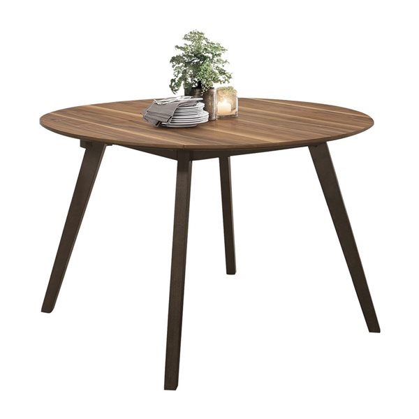 HomeTrend Beane Two-tone Round Extending Drop 30-in H Wood Table