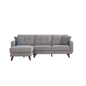 Sectionnel milieu du siècle Noma en polyester gris ciment HomeTrend
