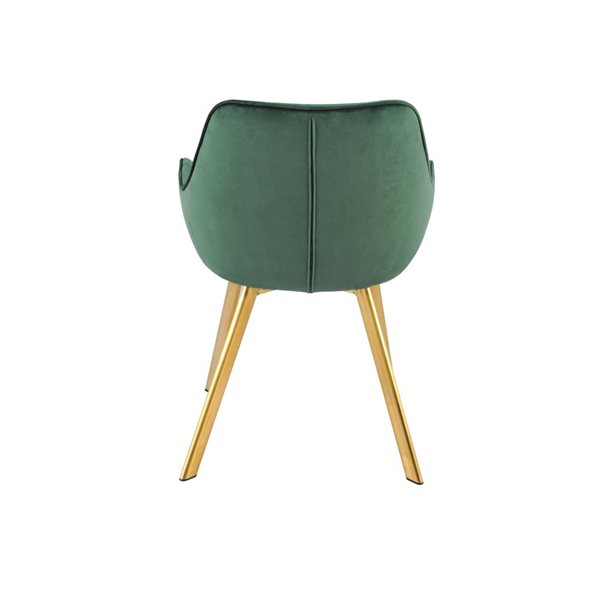 HomeTrend Ayami Contemporary Green Velvet Upholstered Gold Metal Framed Arm Chair