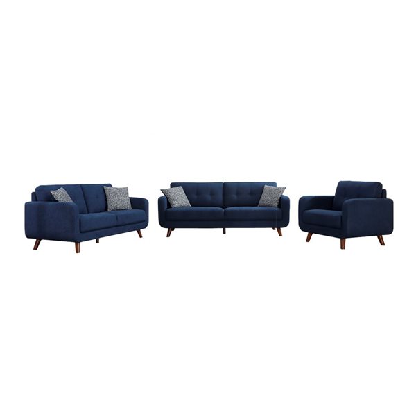 HomeTrend 3piece Noma Lapis Blue Living Room Set 9591BLSLC RONA