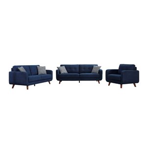 HomeTrend 3-piece Noma Lapis Blue Living Room Set