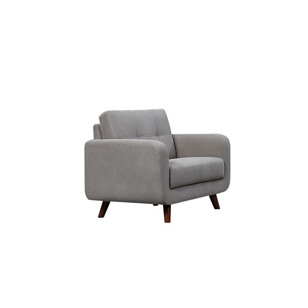 Fauteuil club milieu de siècle Noma en polyester gris ciment HomeTrend