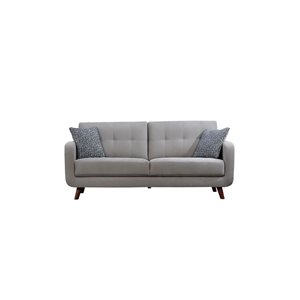 Sofa milieu du siècle Noma en polyester gris ciment HomeTrend