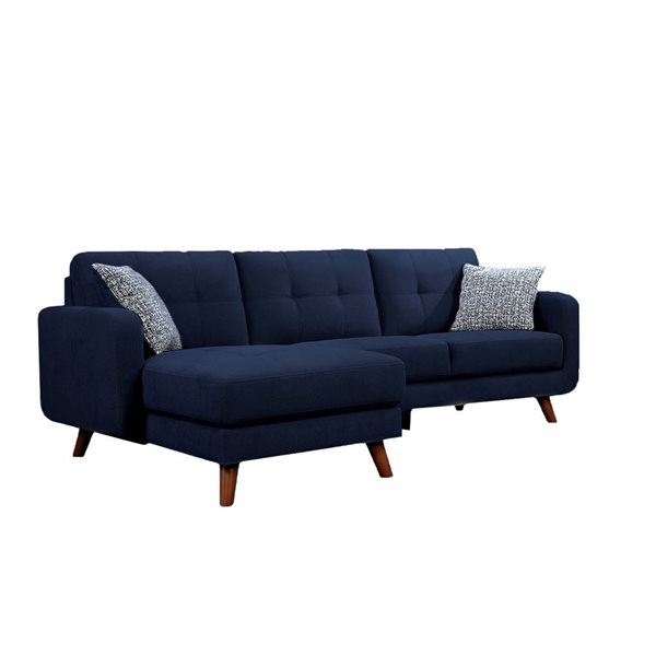 HomeTrend Noma Midcentury Lapis Blue Polyester Blend Sectional