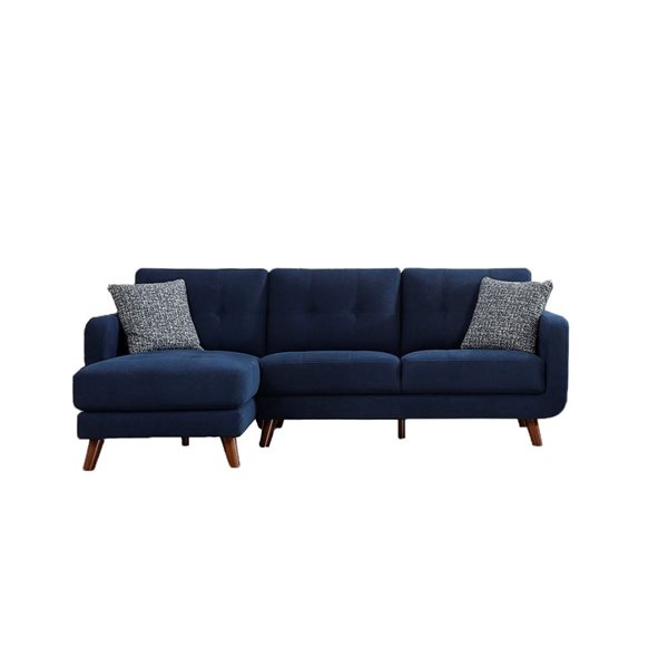 HomeTrend Noma Midcentury Lapis Blue Polyester Blend Sectional