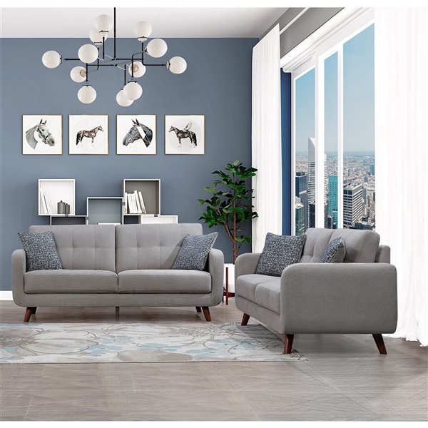 HomeTrend 2-piece Noma Cement Grey Living Room Set