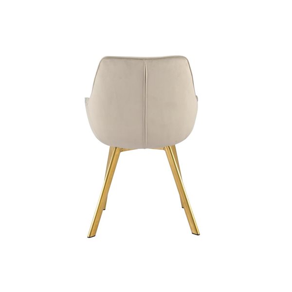 HomeTrend Ayami Contemporary Beige Velvet Upholstered Gold Metal Framed Arm Chair