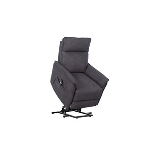 Fauteuil inclinable motorisé en lin gris foncé Daira d'HomeTrend