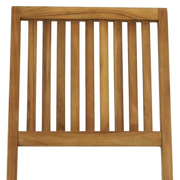 Sunnydaze Decor Brown Wood Stationary Dining Chair with Brown Slat Seat - Set of 2