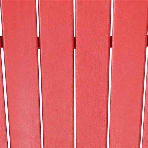 Sunnydaze Decor Red Plastic Adirondack Chair with Red Slat Seat