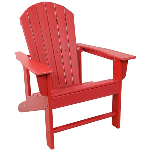 Sunnydaze Decor Red Plastic Adirondack Chair with Red Slat Seat FAP-668 ...