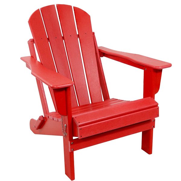 Sunnydaze Decor Red Plastic Stationary Adirondack Chair With Red Slat   332013996 MainImage 001 L 