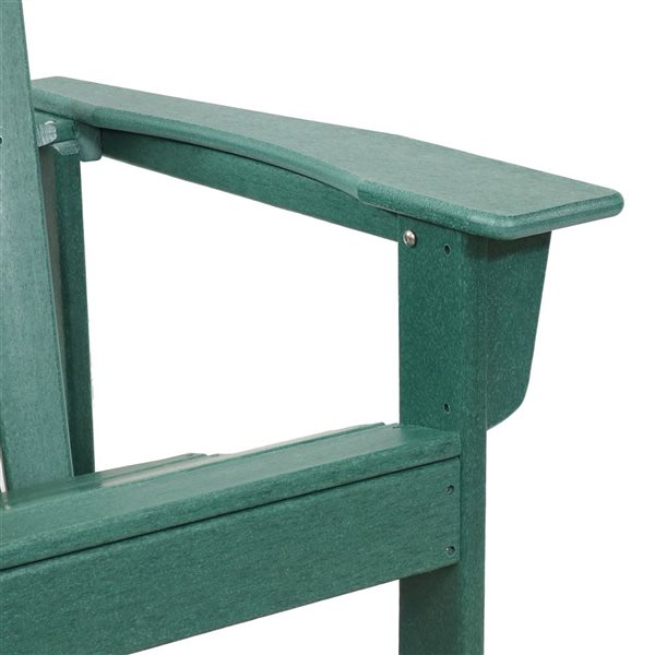 Sunnydaze Decor Green Plastic Adirondack Chair with Green Slat Seat