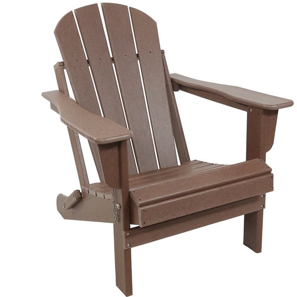 Sunnydaze Decor Brown Plastic Stationary Adirondack Chair With Brown   332014011 MainImage 001 L 