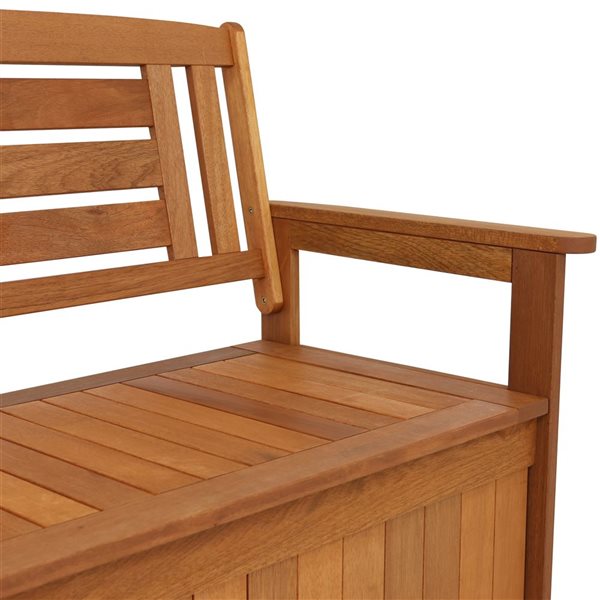 Sunnydaze Decor Brown Wood Conversation Chair with Brown Slat Seat