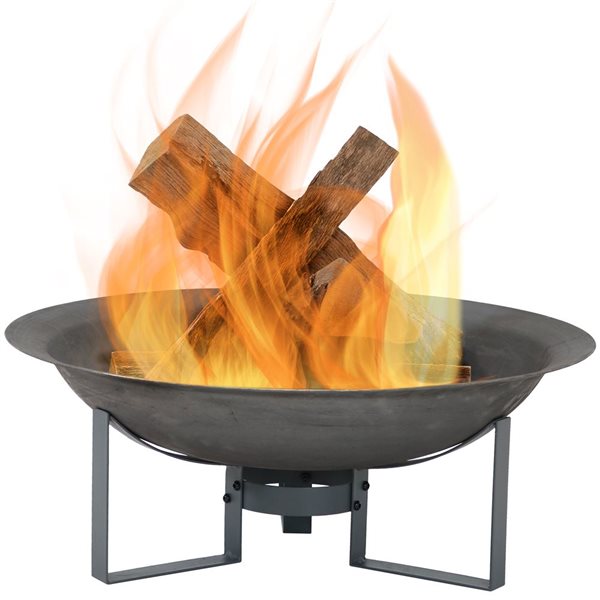 Sunnydaze Modern Rustic Cast Iron Fire Pit Bowl with Stand 24-in