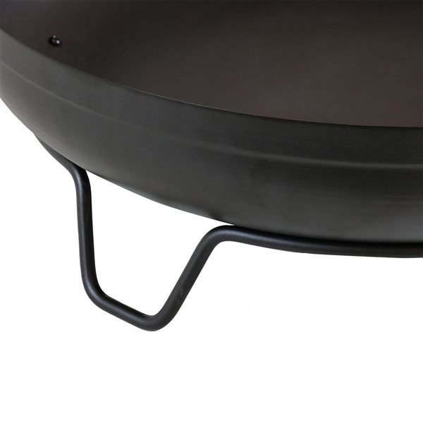 Sunnydaze Black Wood-Burning Fire Pit Bowl with Stand 23-in