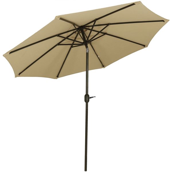 Sunnydaze Aluminum Sunbrella Patio Umbrella - Beige - 9-ft