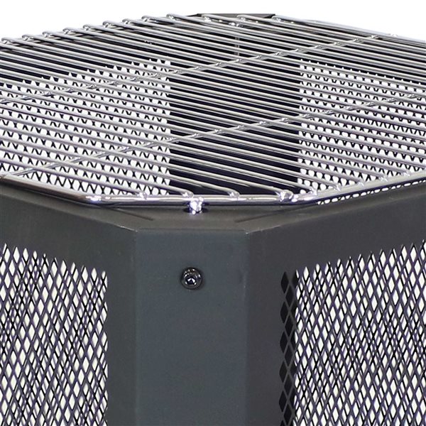 Sunnydaze Grelha Square Fire Pit with Grilling Grate 16-in