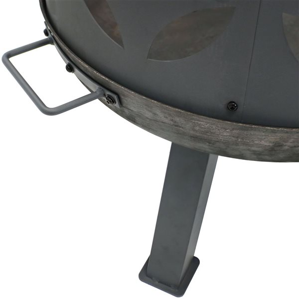 Sunnydaze Retro Cast Iron Fire Pit with Spark Screen 26-in