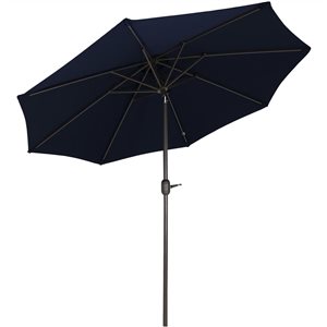 Sunnydaze Aluminum Sunbrella Patio Umbrella - Navy Blue  9-ft